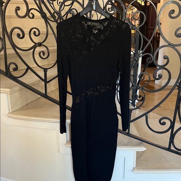 chinese dress ladies Versace Jeans Couture Black Signature Lace Mini Dress  Bluefly